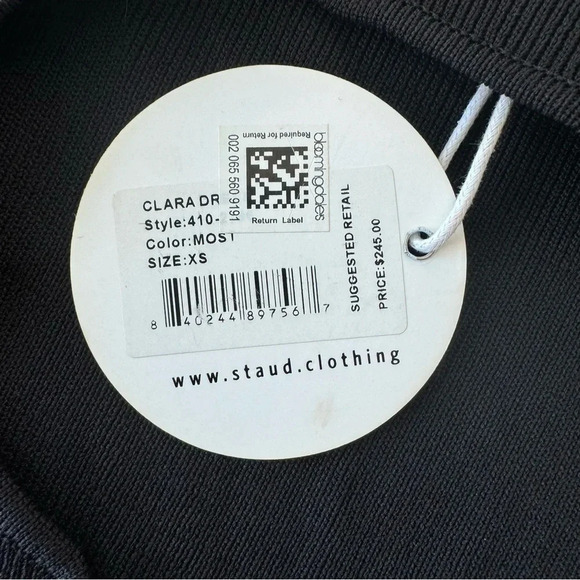 NWT Staud XS Cara Striped Keyhole Bodycon Knit Mini Dress - Picture 4 of 9